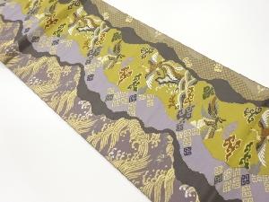 道長取りに鳳凰・荒波模様織出し袋帯